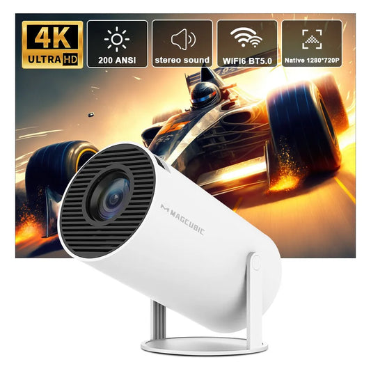 UltimaView 4K HD Smart Cinema Projector: Immerse Yourself in Spectacular Entertainment with 200 ANSI Lumens, Dual Wifi6, and Android 11
